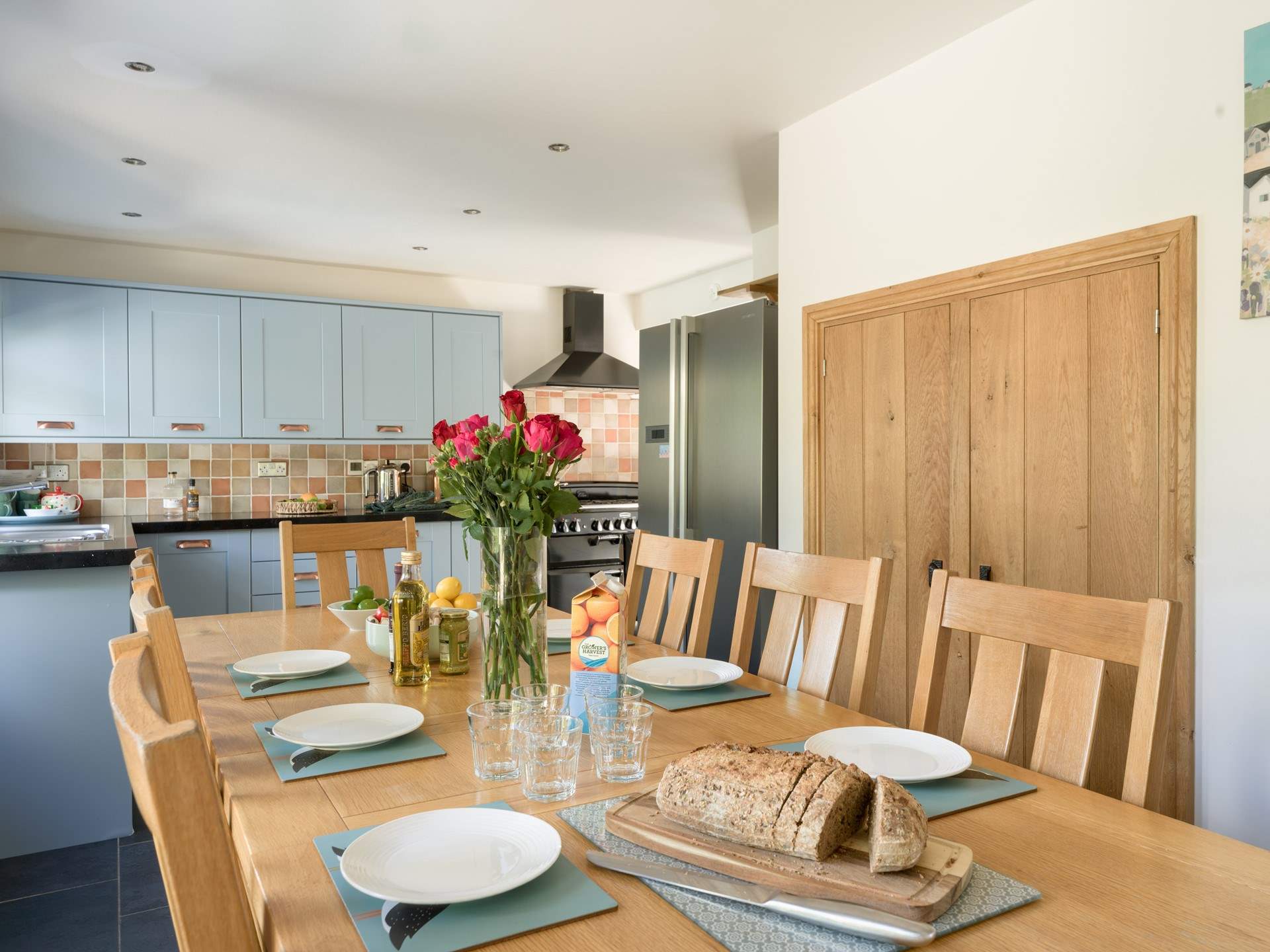 Gather everyone around the table in the kitchen/diner to enjoy a holiday meal. 