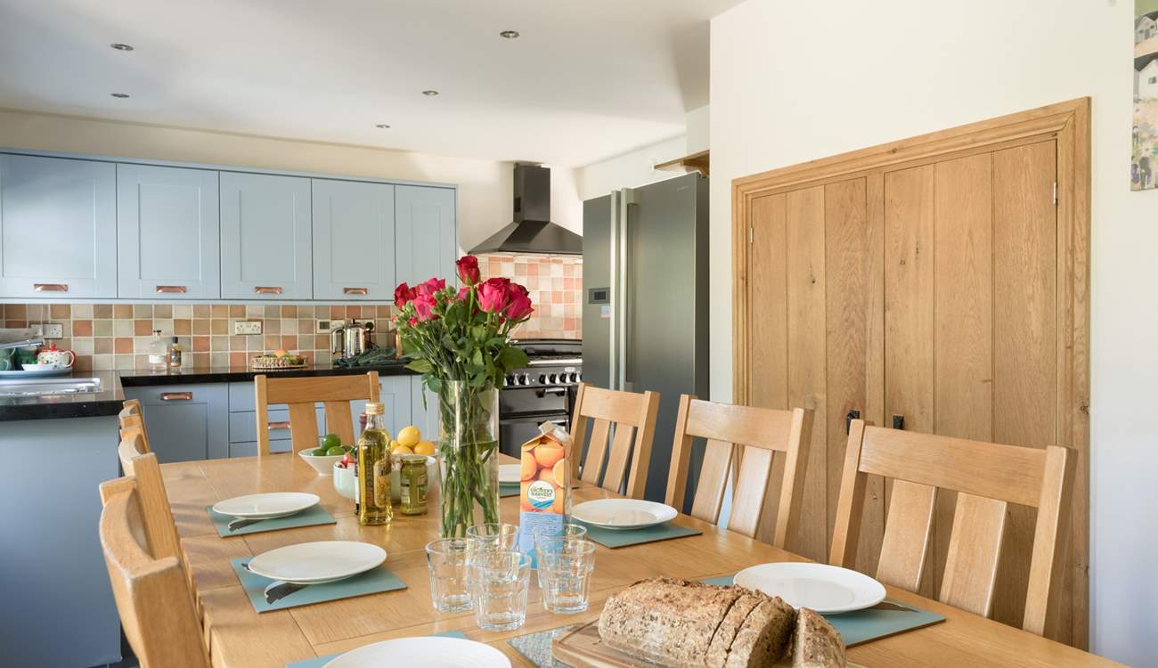 Gather everyone around the table in the kitchen/diner to enjoy a holiday meal. 