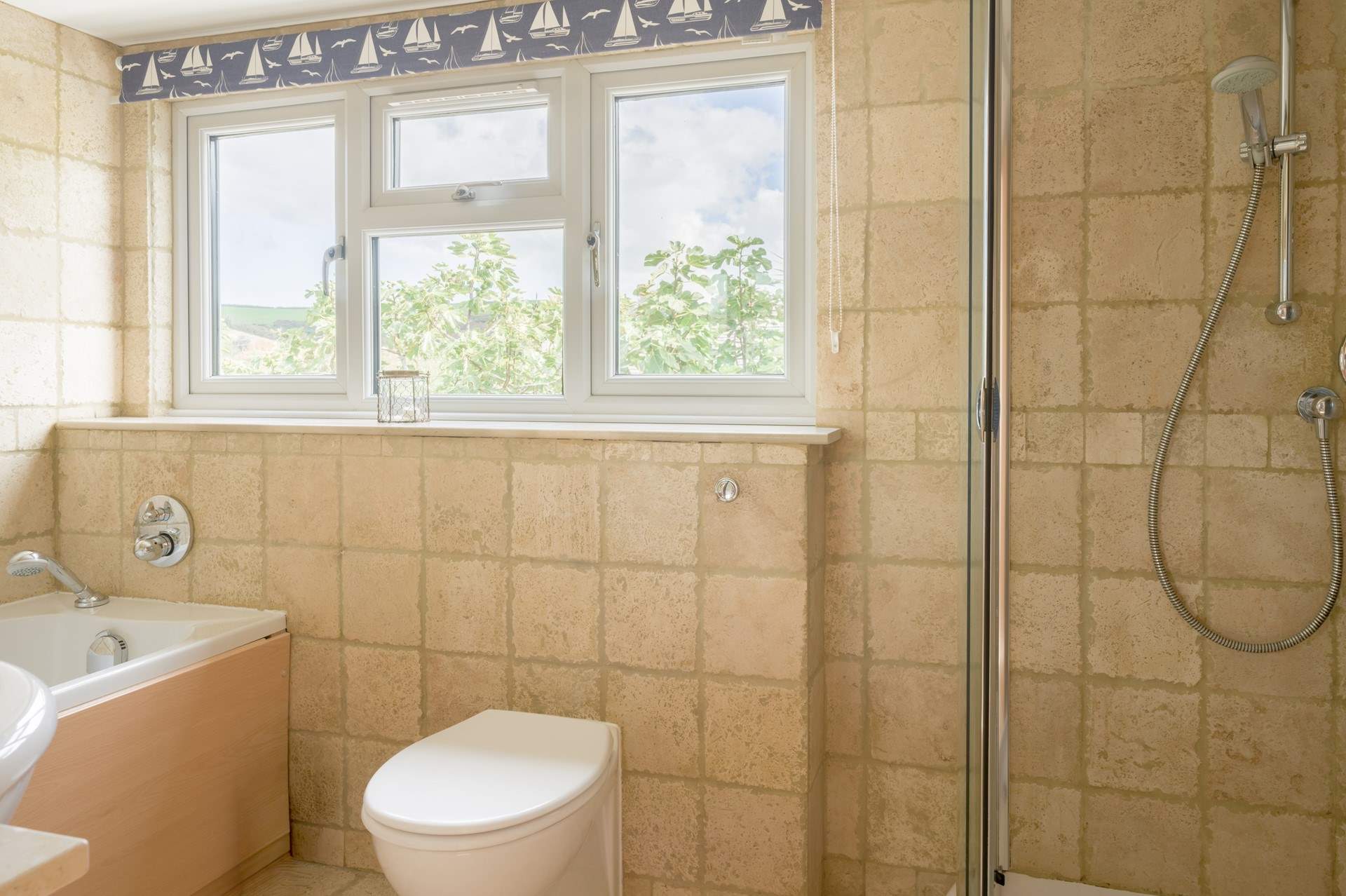 After a shower look out over the rooftops of Croyde.