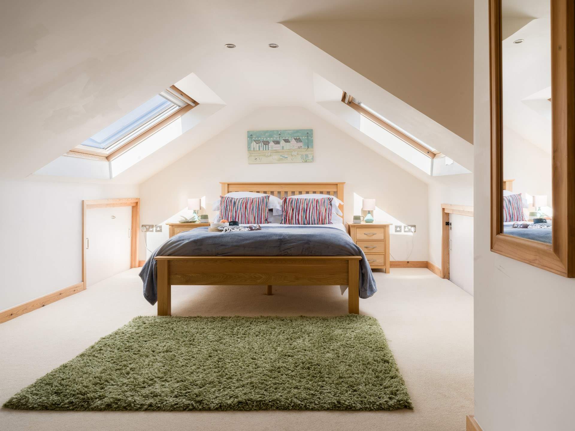 One of the spacious bedrooms. 