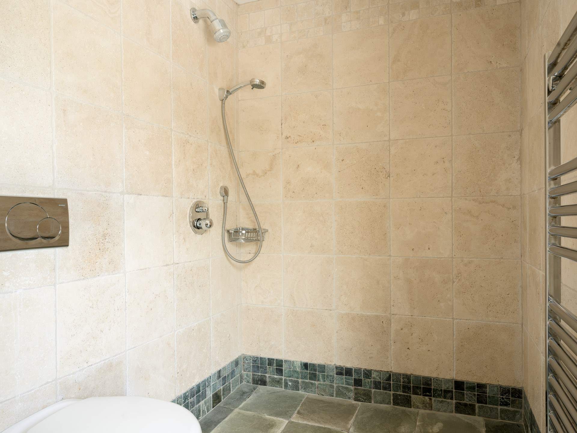 The wet room shower.