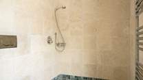 The wet room shower.