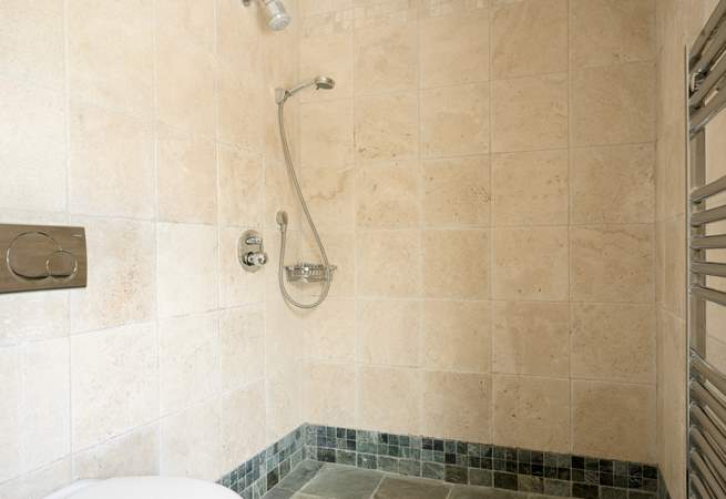 The wet room shower.