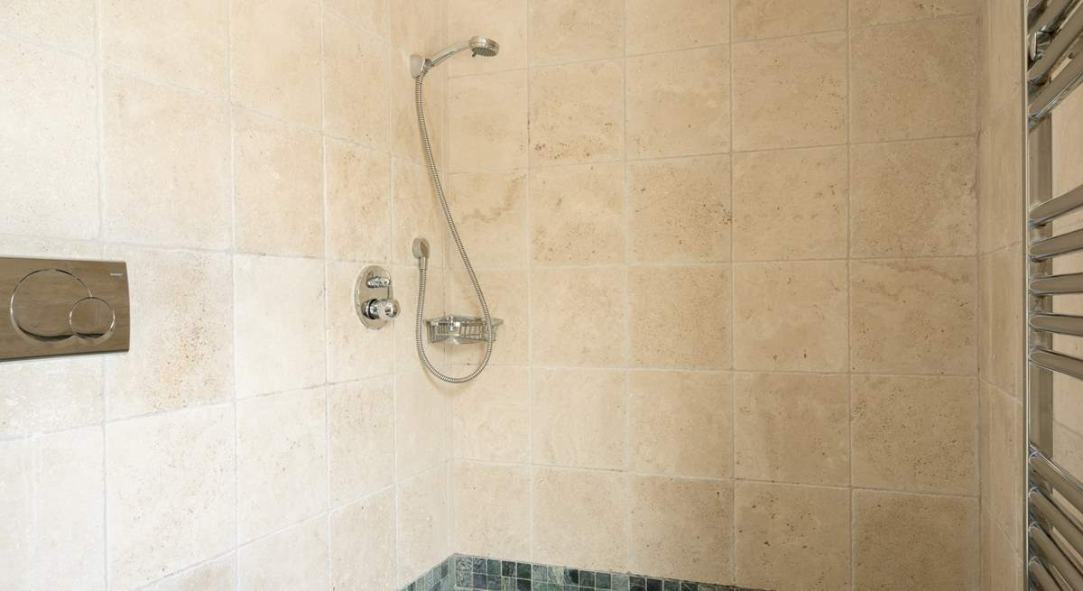 The wet room shower.
