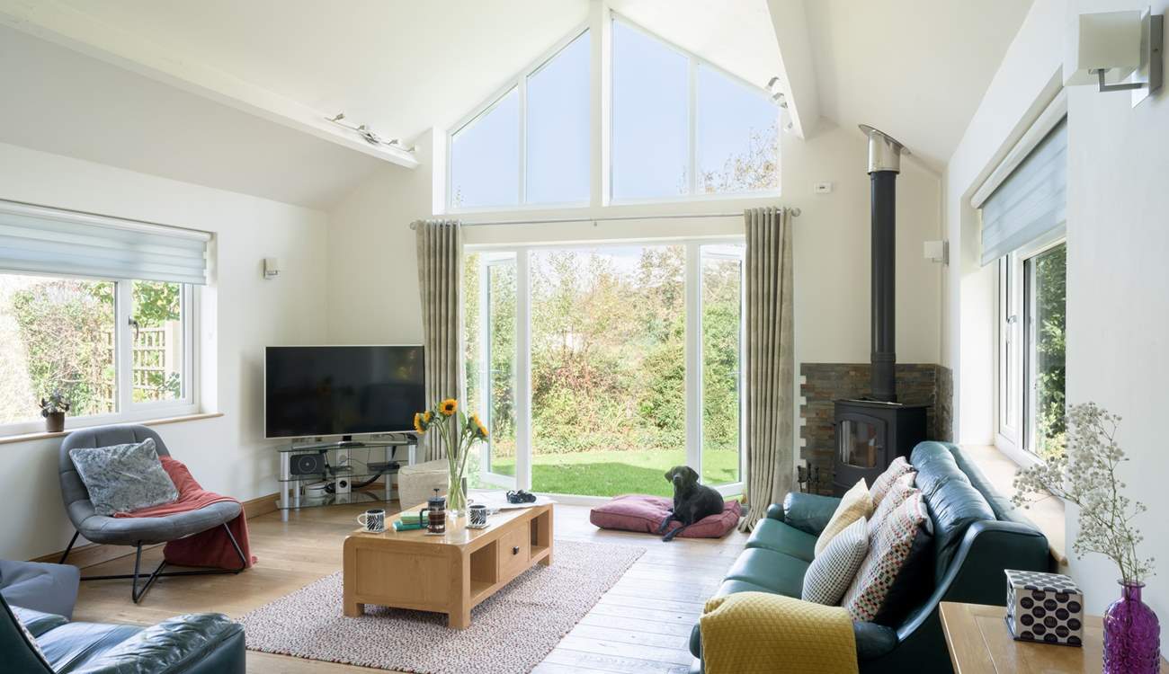 After a busy beach day, catch up with a drink and a movie on the Smart TV.