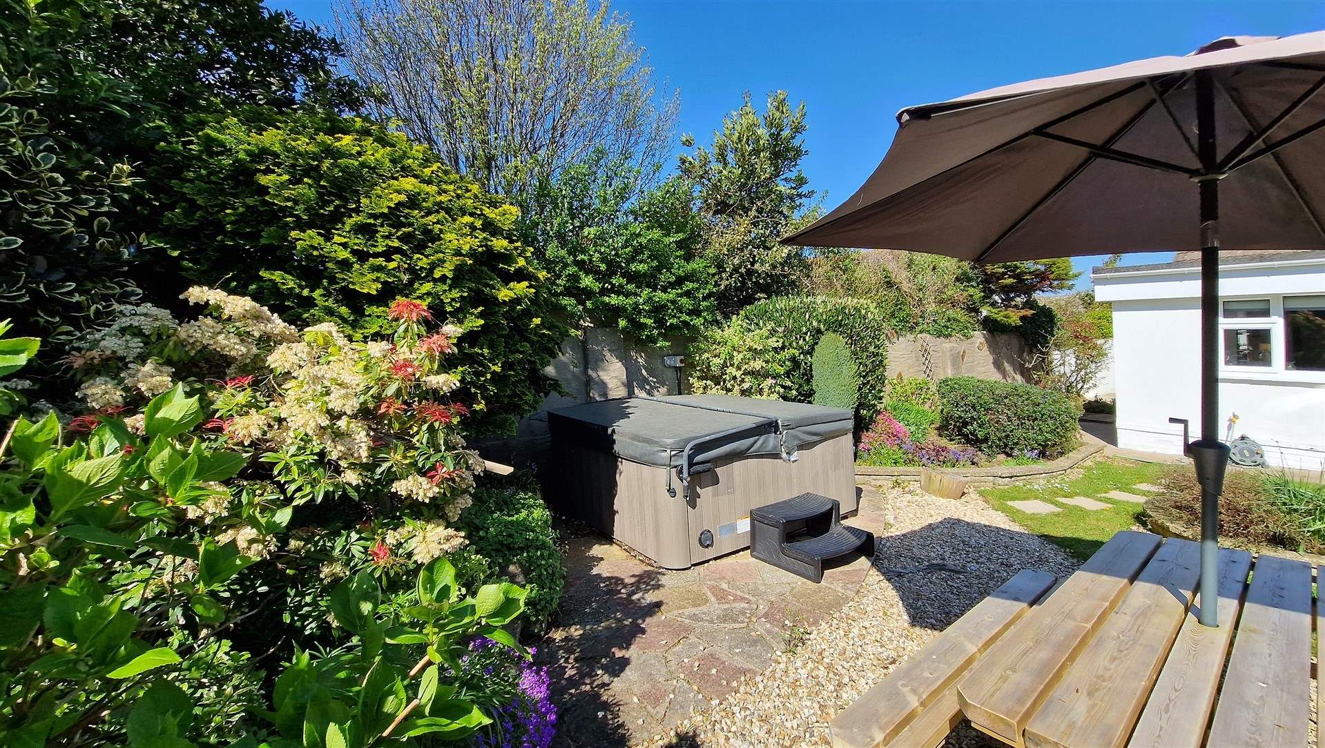 Relax in the hot tub - please note there is an additional charge to use the hot tub in 2025.