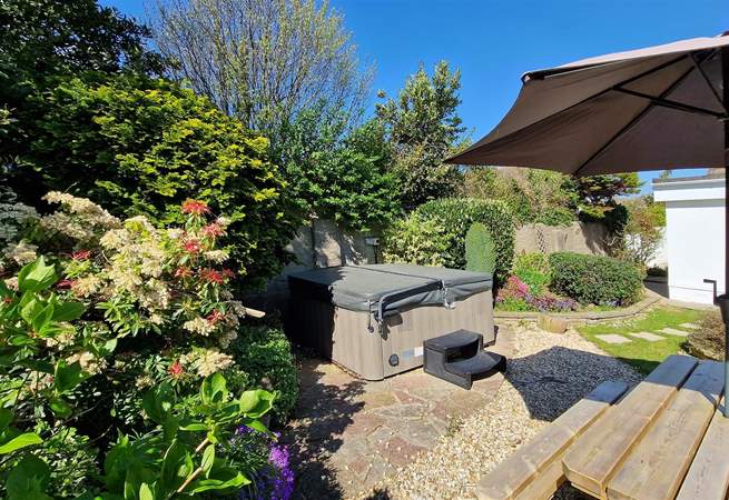 Relax in the hot tub.