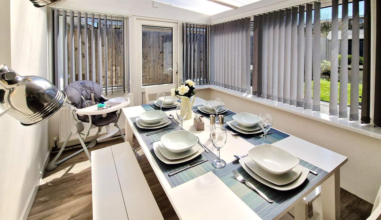 The wonderfully light dining space.