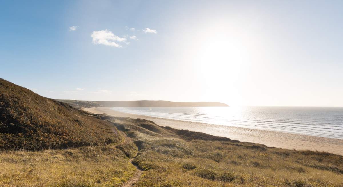 Spend lazy days on Woolacombe beach.