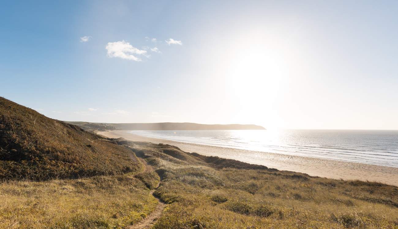 Spend lazy days on Woolacombe beach.