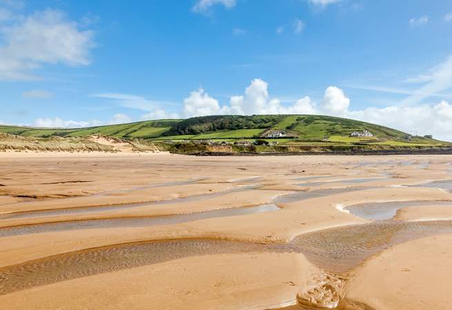 Miles of golden sands await here at low tide. 