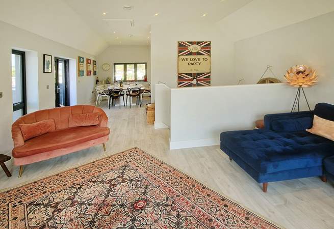 You'll find the beautiful living area upstairs.