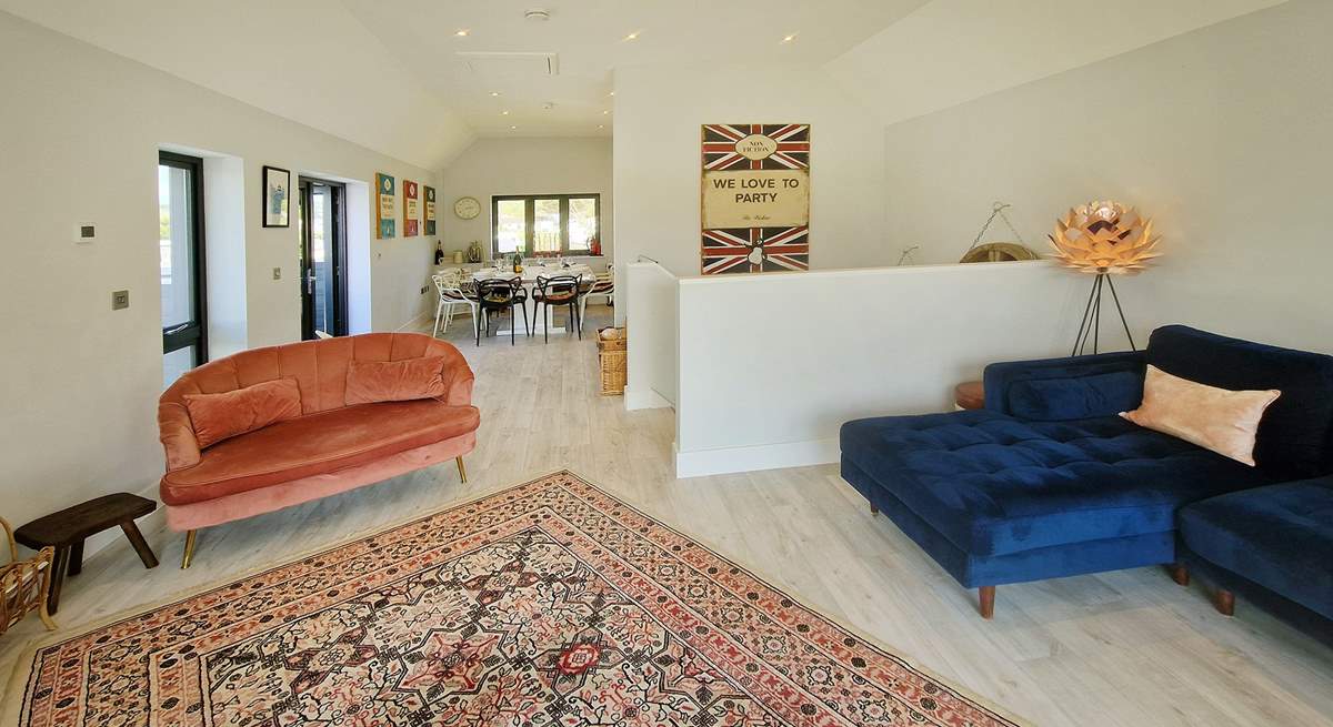 You'll find the beautiful living area upstairs.