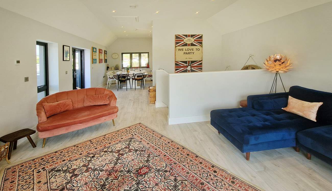 You'll find the beautiful living area upstairs.