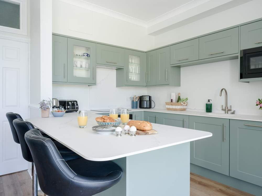The fully equipped kitchen has everything the chef will need to create a culinary feast.
