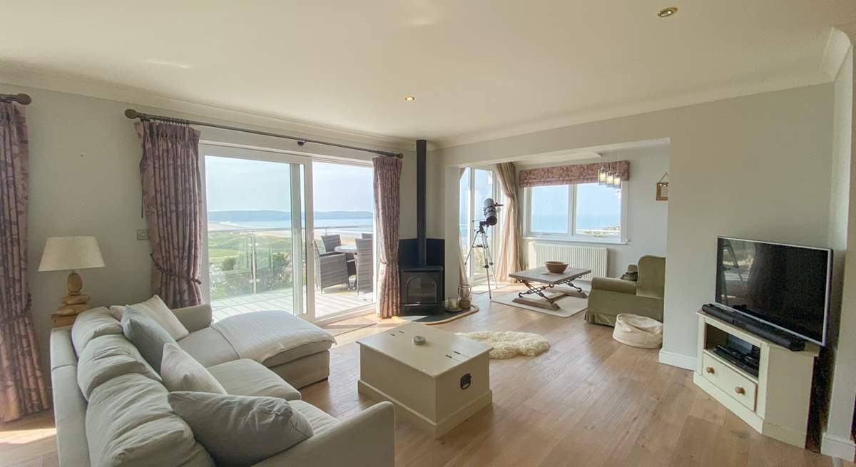 To make the most of the stunning views , the living space is on the first floor. 