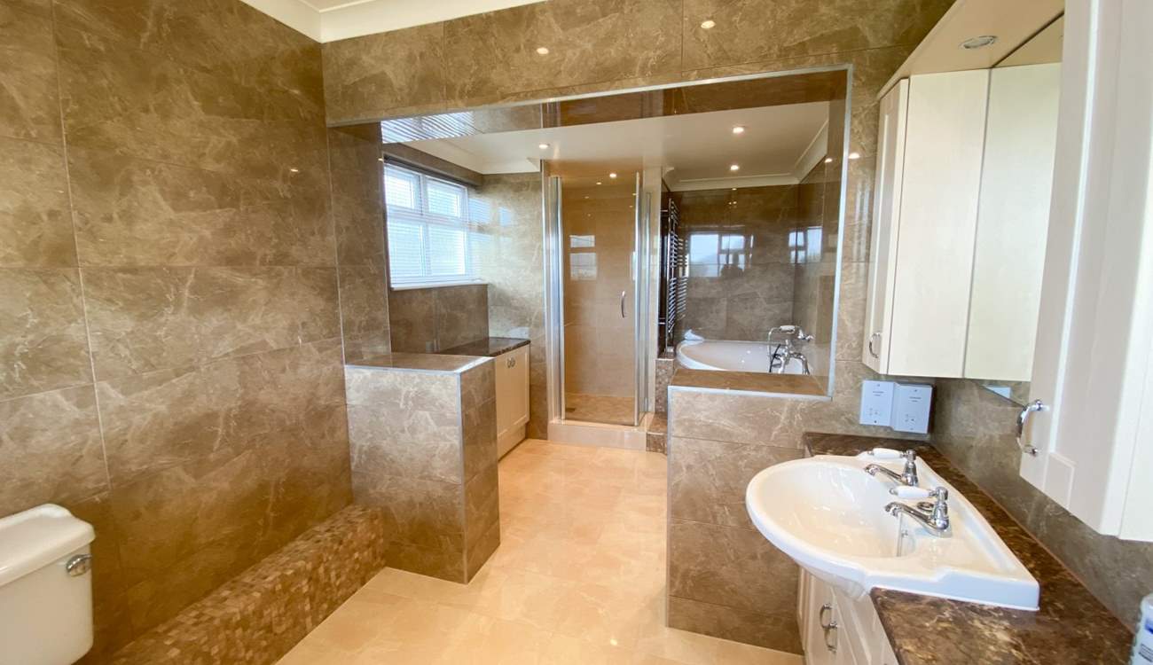 Oh so stylish; the stunning en suite to bedroom 1.