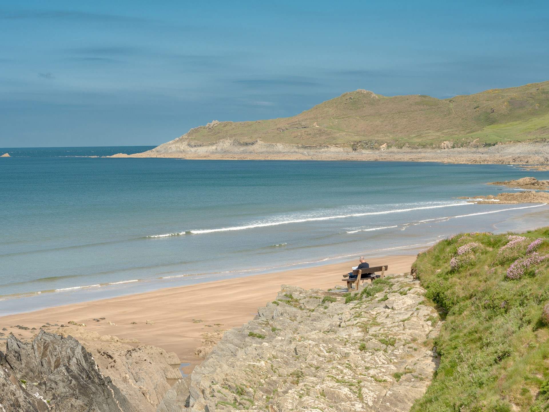 The children will love discovering the rock pools at Coombesgate beach when the tide is out.