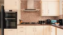 The stylish kitchen has all the equipment you'll need...