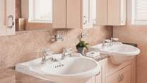 and twin basins making mornings easy.