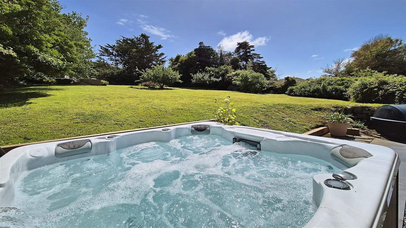 The hot tub is available for an additional charge.