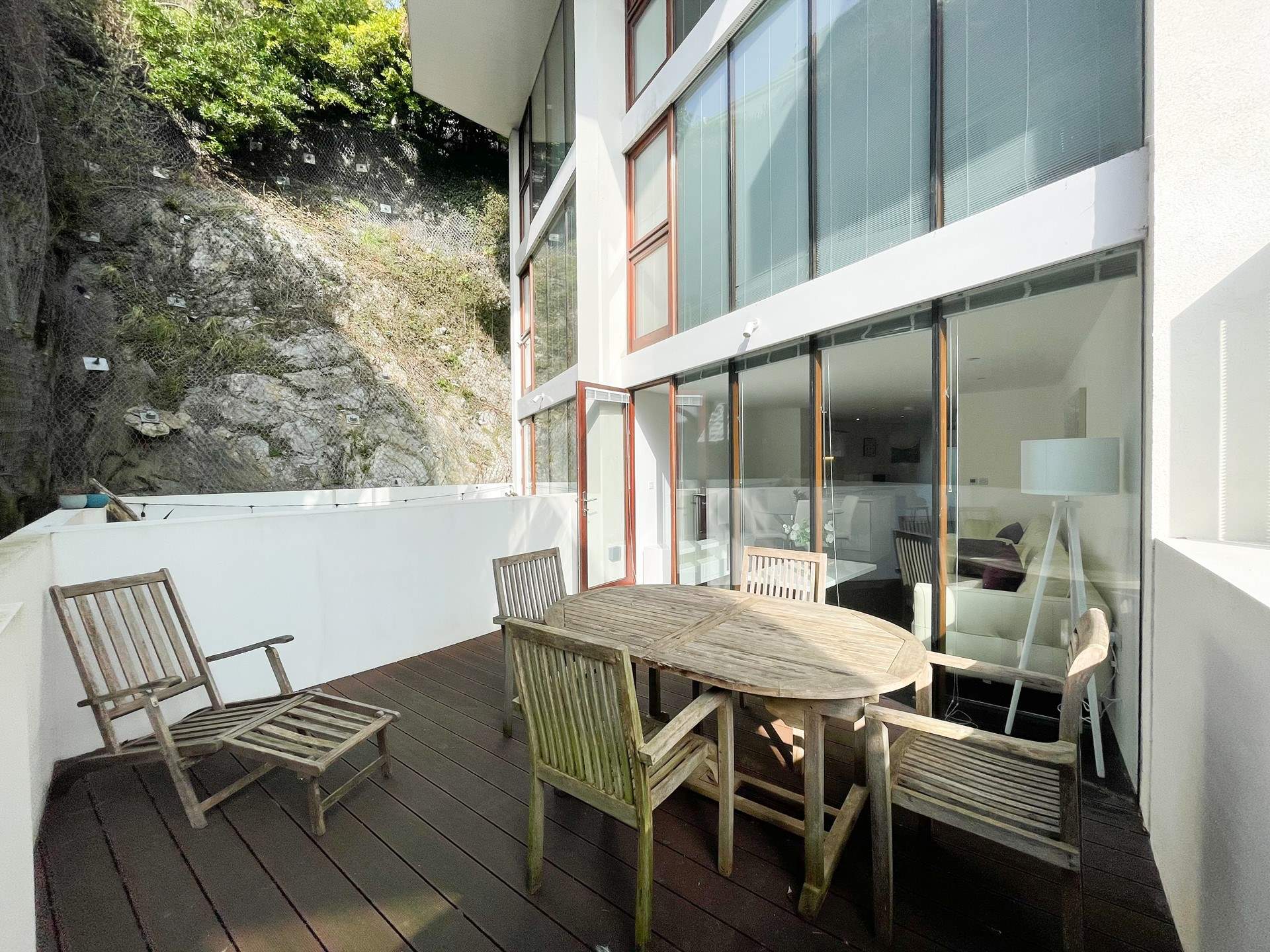 The terrace is a great spot for supper.