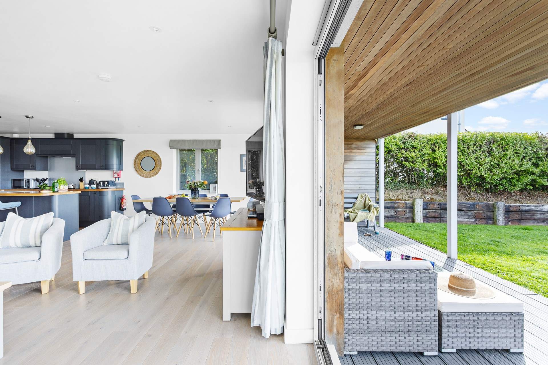 The ground floor flows seamlessly from indoors to outdoors. 