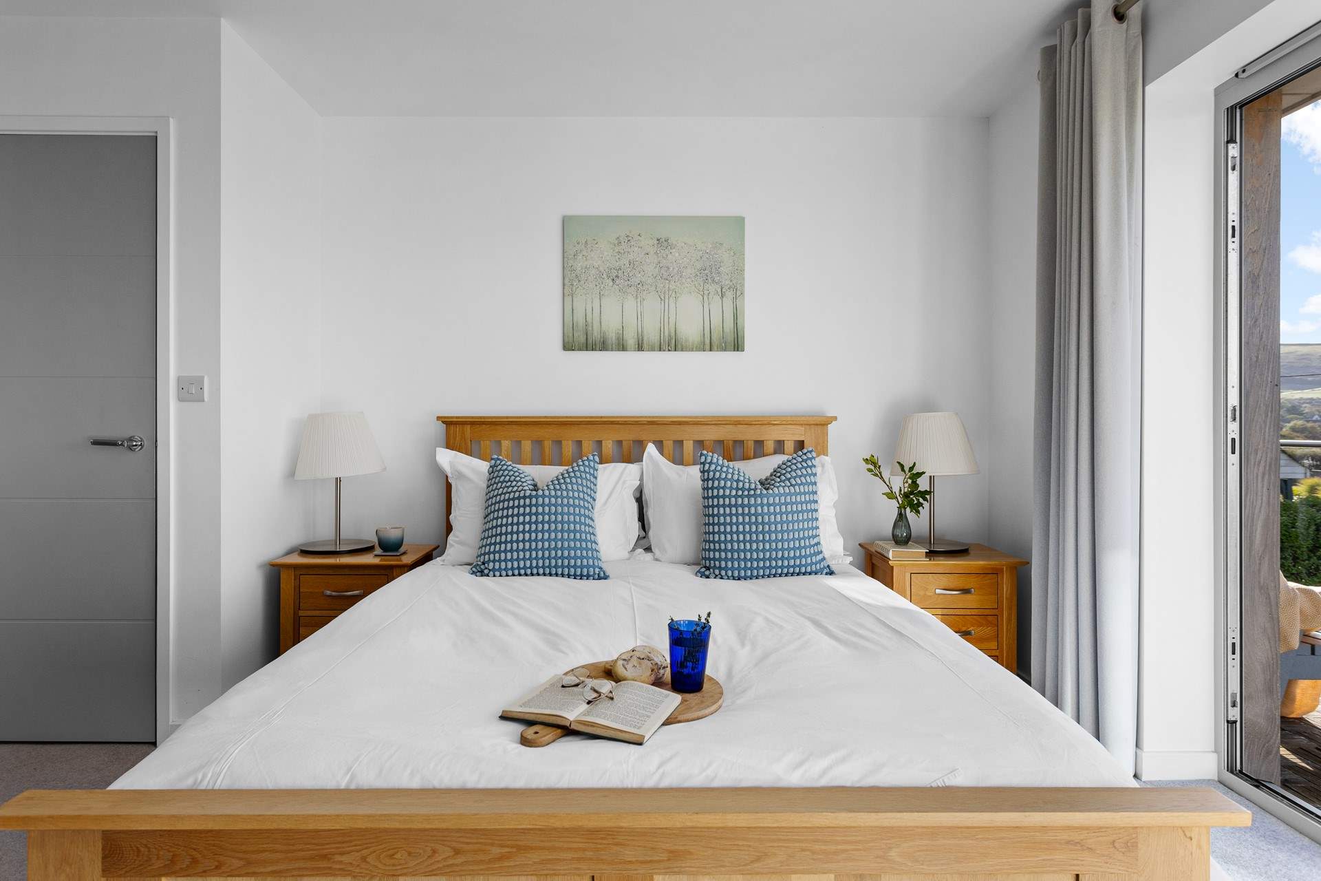 One of the two king en suite bedrooms with a shared balcony.