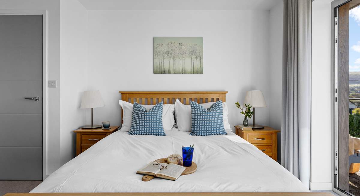 One of the two king en suite bedrooms with a shared balcony.