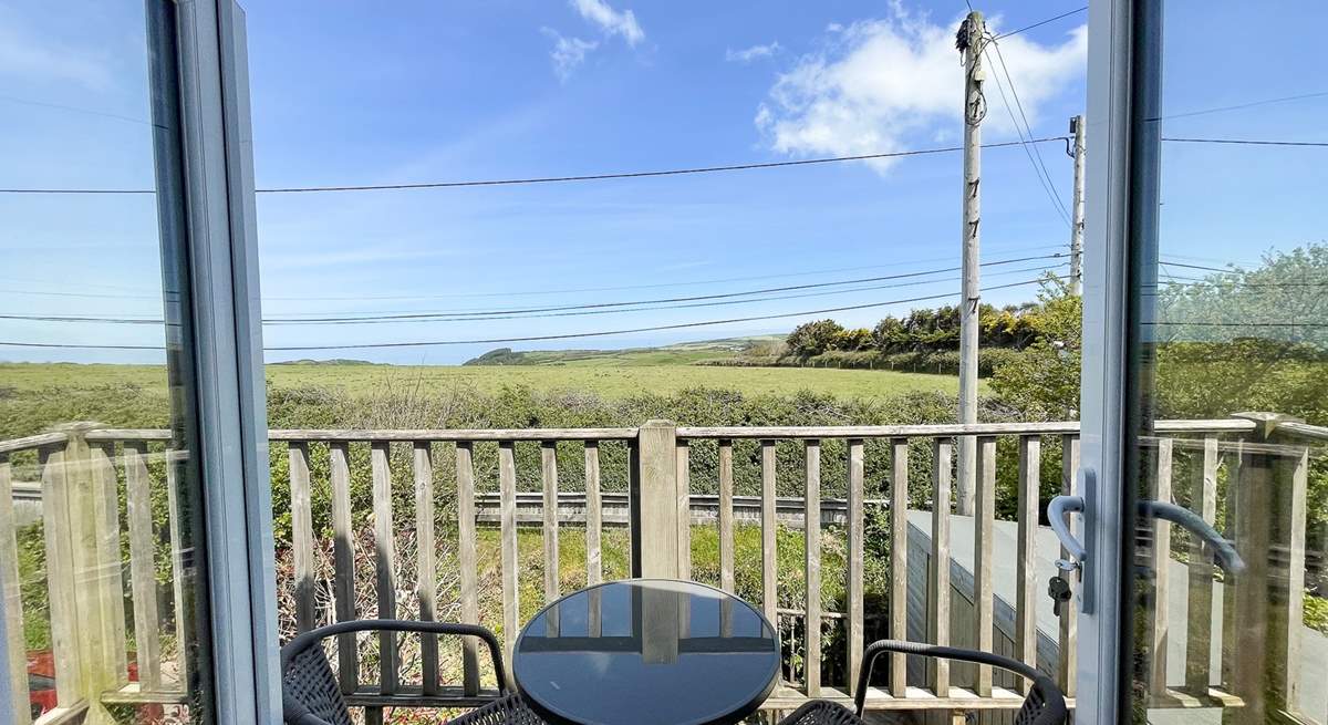 Enjoy the countryside views from the first floor balcony.