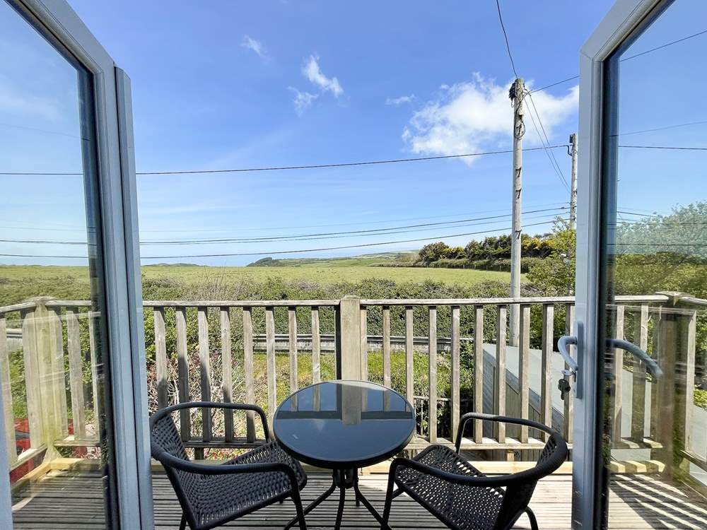 Enjoy the countryside views from the first floor balcony.