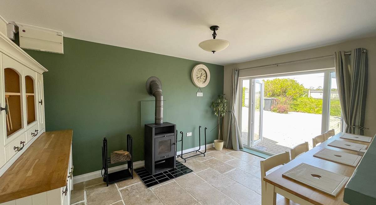 The kitchen/diner also has a wood-burner to keep the chill off at cooler times of year. 
