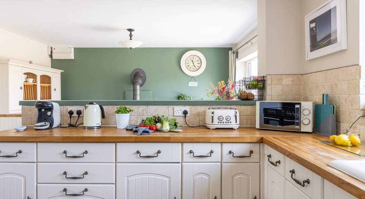 Oodles of space and an impressive four oven range in the kitchen/breakfast-room.
