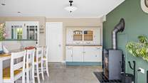 The kitchen/diner also has a wood-burner to keep the chill off at cooler times of year. 