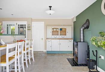 The kitchen/diner also has a wood-burner to keep the chill off at cooler times of year. 