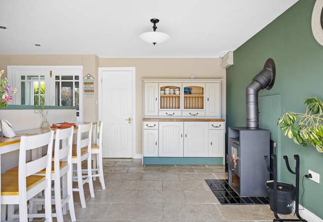 The kitchen/diner also has a wood-burner to keep the chill off at cooler times of year. 