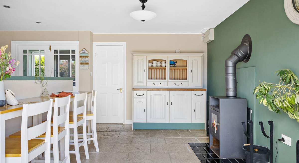 The kitchen/diner also has a wood-burner to keep the chill off at cooler times of year. 