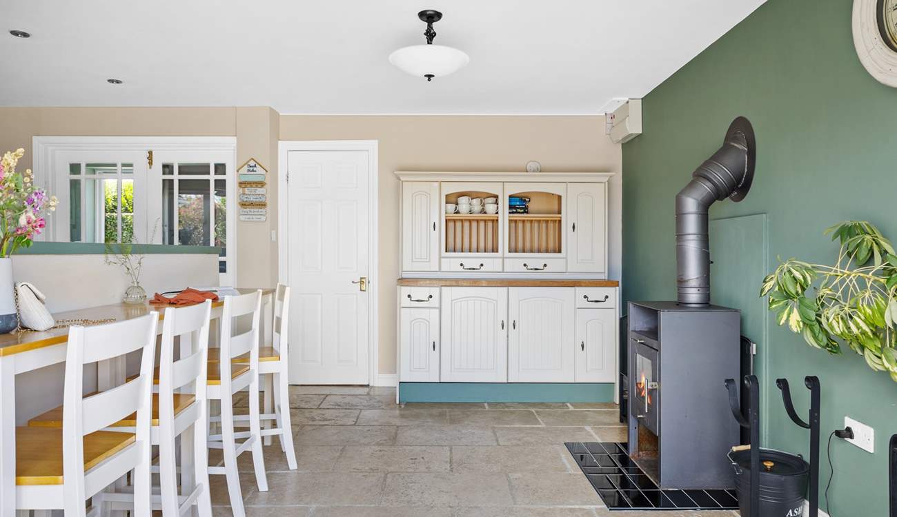 The kitchen/diner also has a wood-burner to keep the chill off at cooler times of year. 