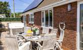 Enjoy the Devonshire sunshine on the secluded patio at The Lodge. - Thumbnail Image