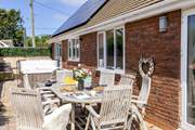 Enjoy the Devonshire sunshine on the secluded patio at The Lodge.