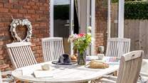 Enjoy the patio from dawn until dusk. 