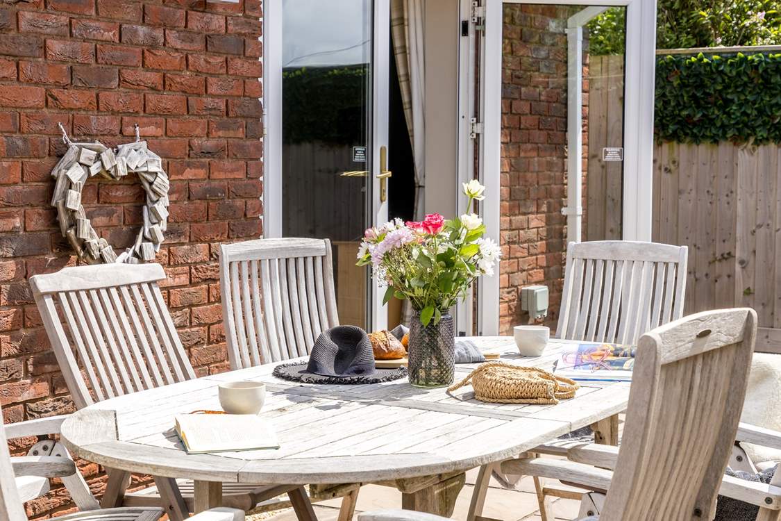 Enjoy the patio from dawn until dusk.