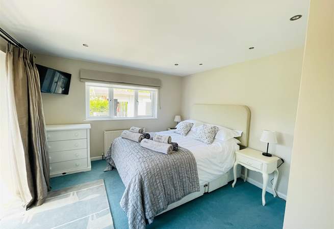 The spacious king room.