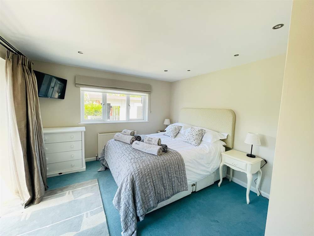 The spacious king room.