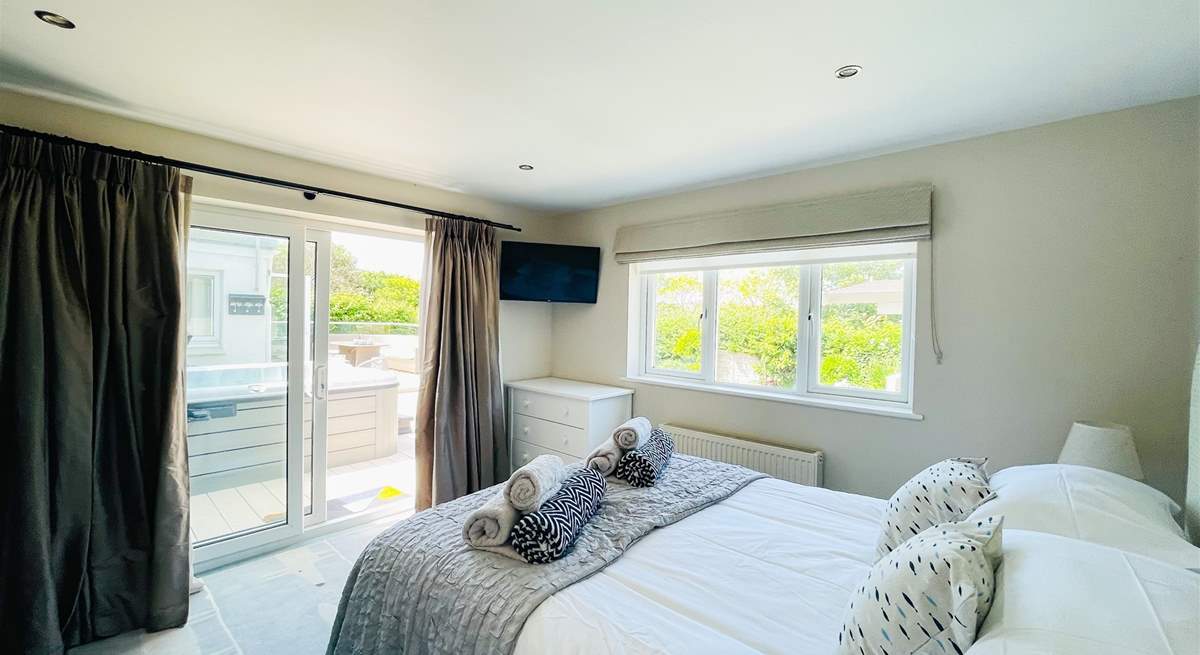 The ground floor king room has an en suite and leads out to the garden.