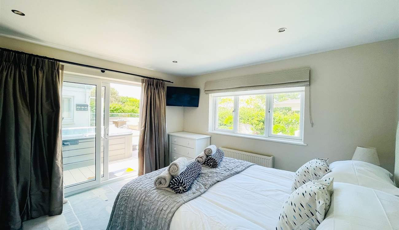 The ground floor king room has an en suite and leads out to the garden.