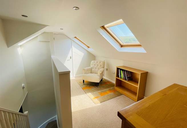 Upstairs you'll find another reading area.