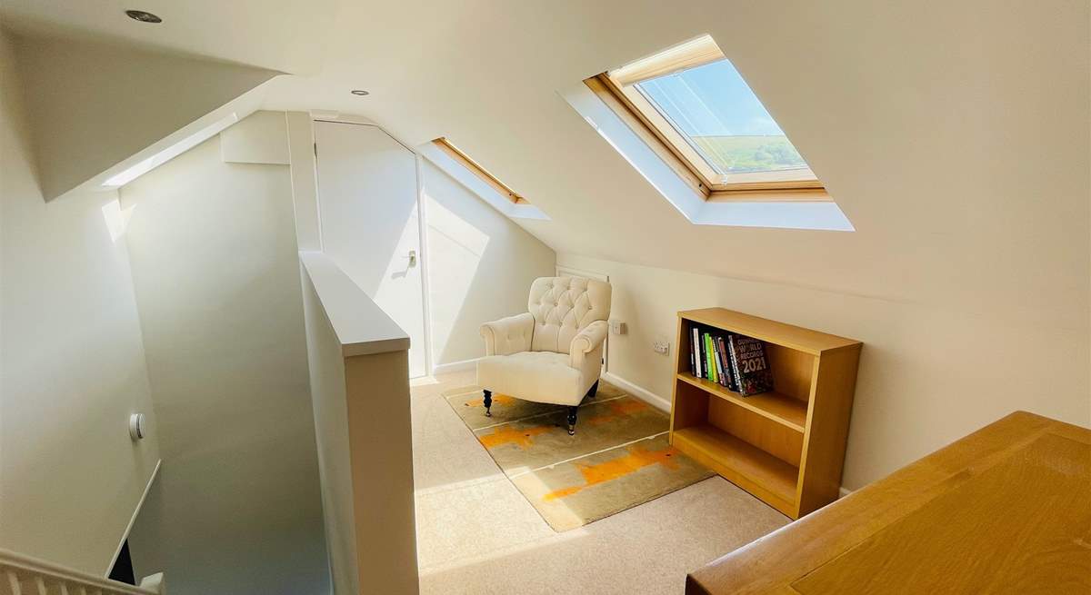Upstairs you'll find another reading area.