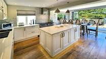 The beautiful kitchen and dining space.