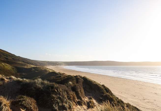 Visit the breathtaking beach of Woolacombe.